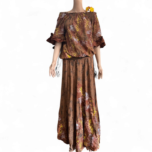 (Size 14) Hand-Painted Waist-band Dress