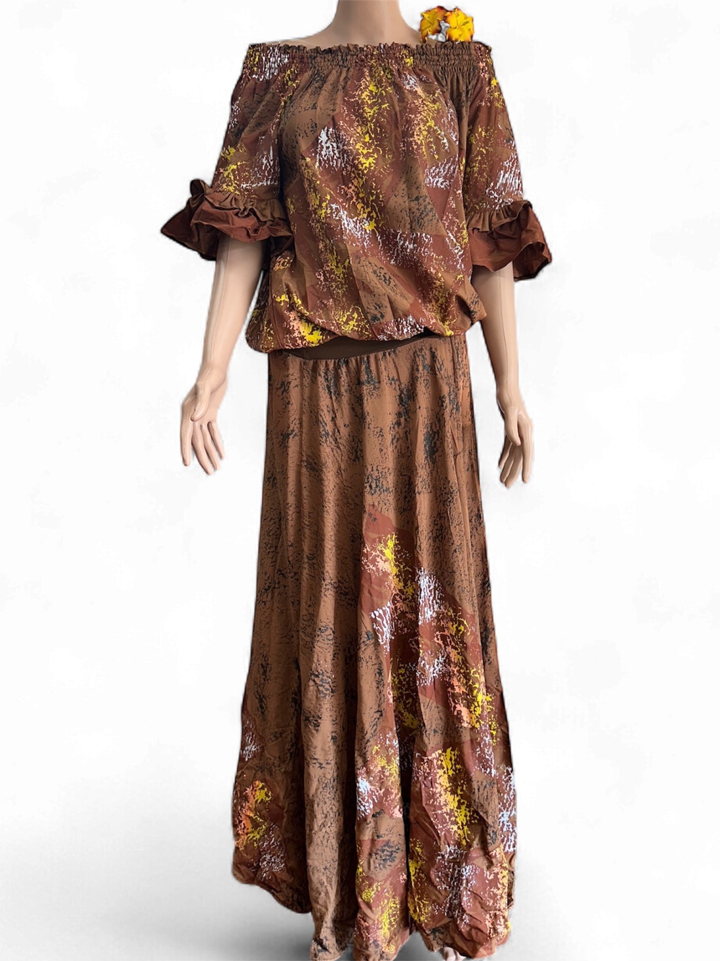 (Size 14) Hand-Painted Waist-band Dress