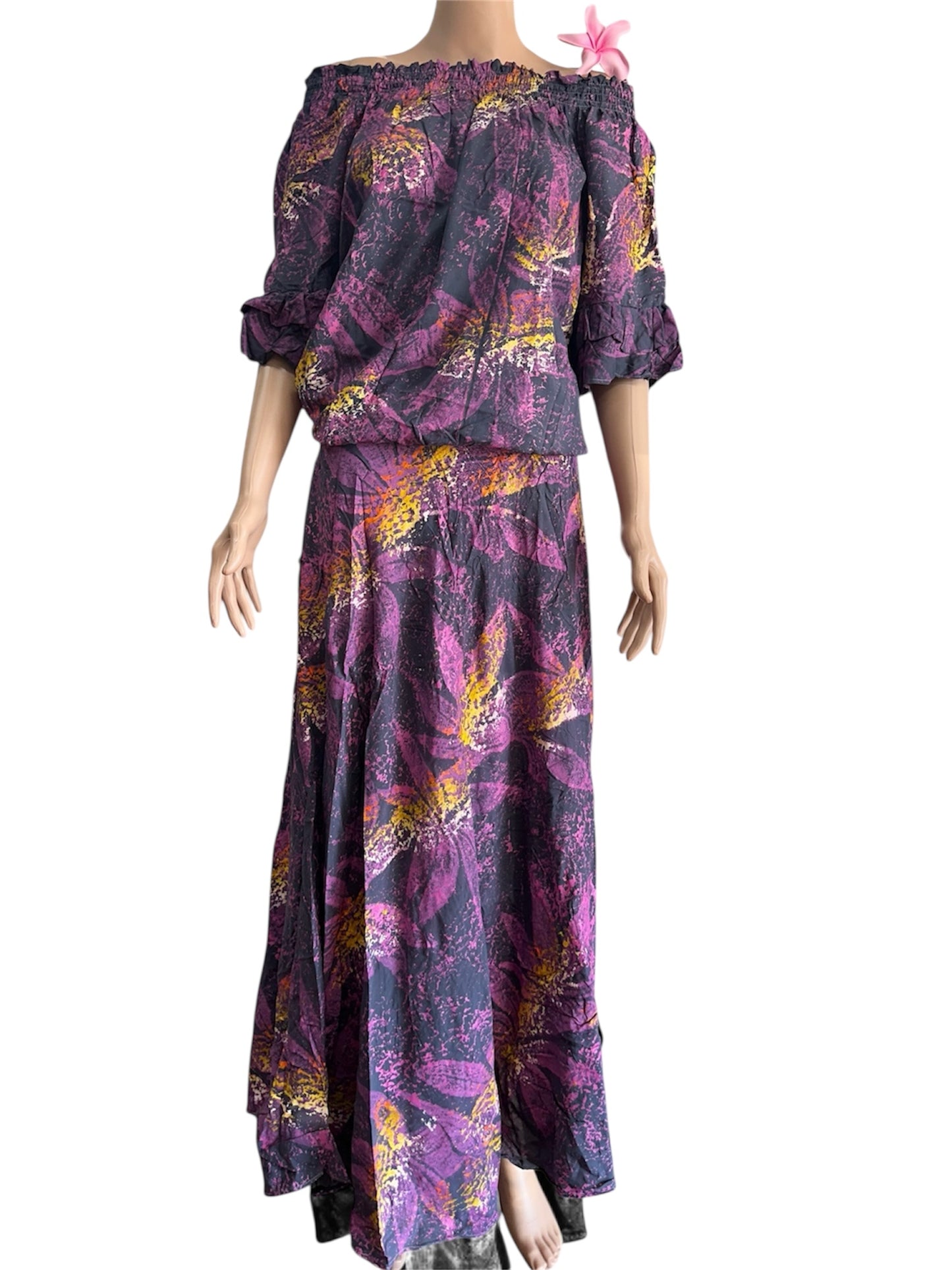 (Size 16) Hand-Painted Waist-band Dress