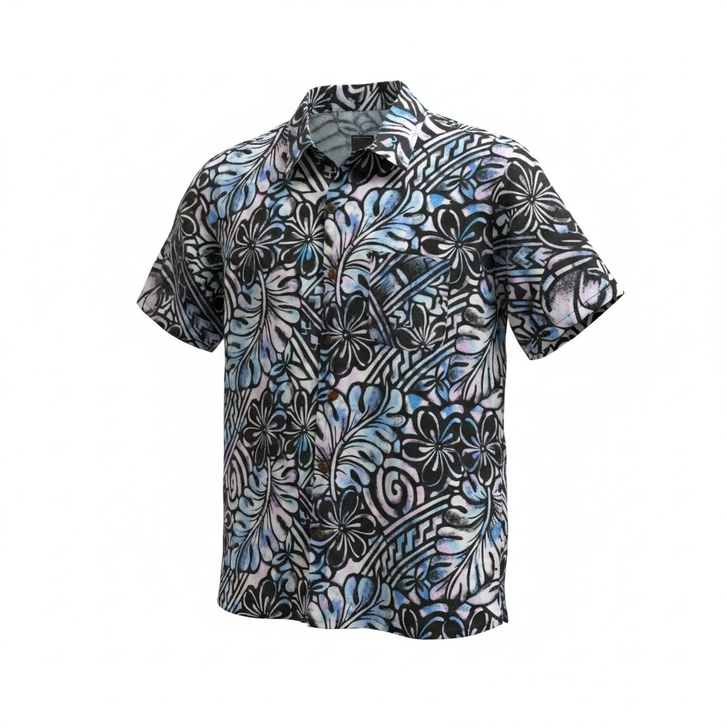 Men’s Bula Shirt (Purple/Blue)