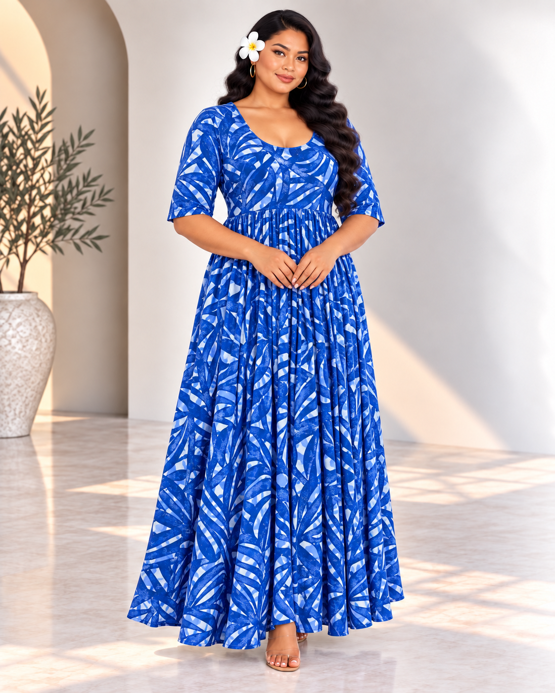 (Size 20) Hand-Painted A-Line Dress