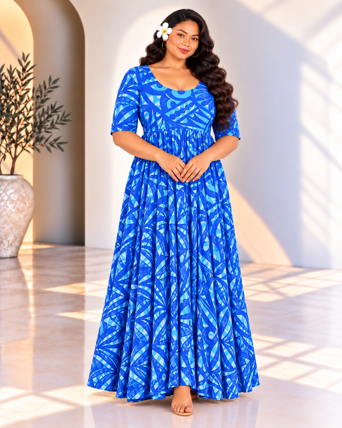 (Size 22) Hand-Painted A-Line Dress