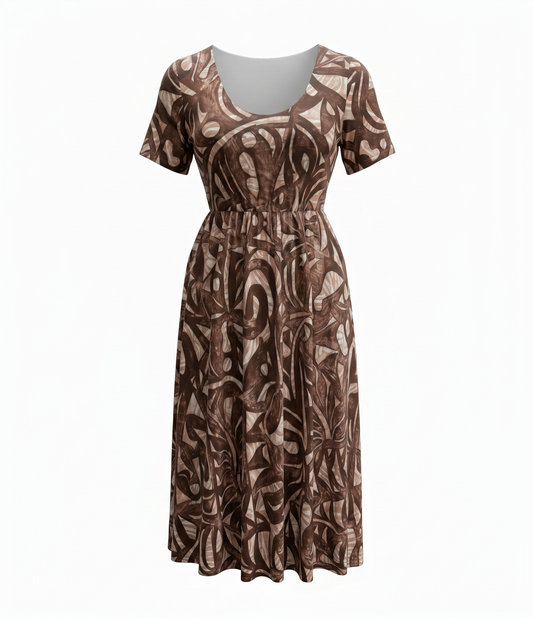 (Size 24) Hand-Painted A-Line Dress