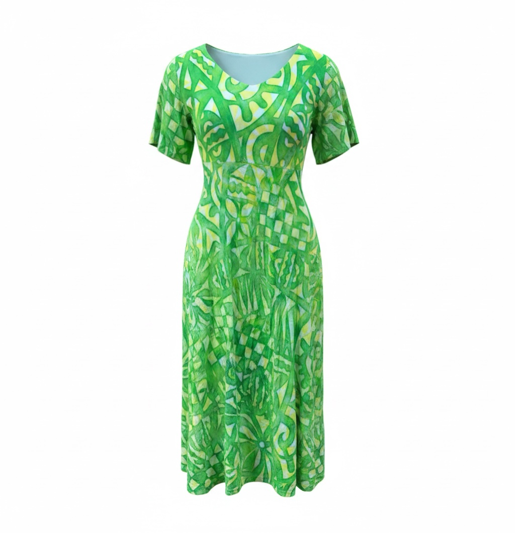 (Size 22) Hand-Painted A-Line Dress