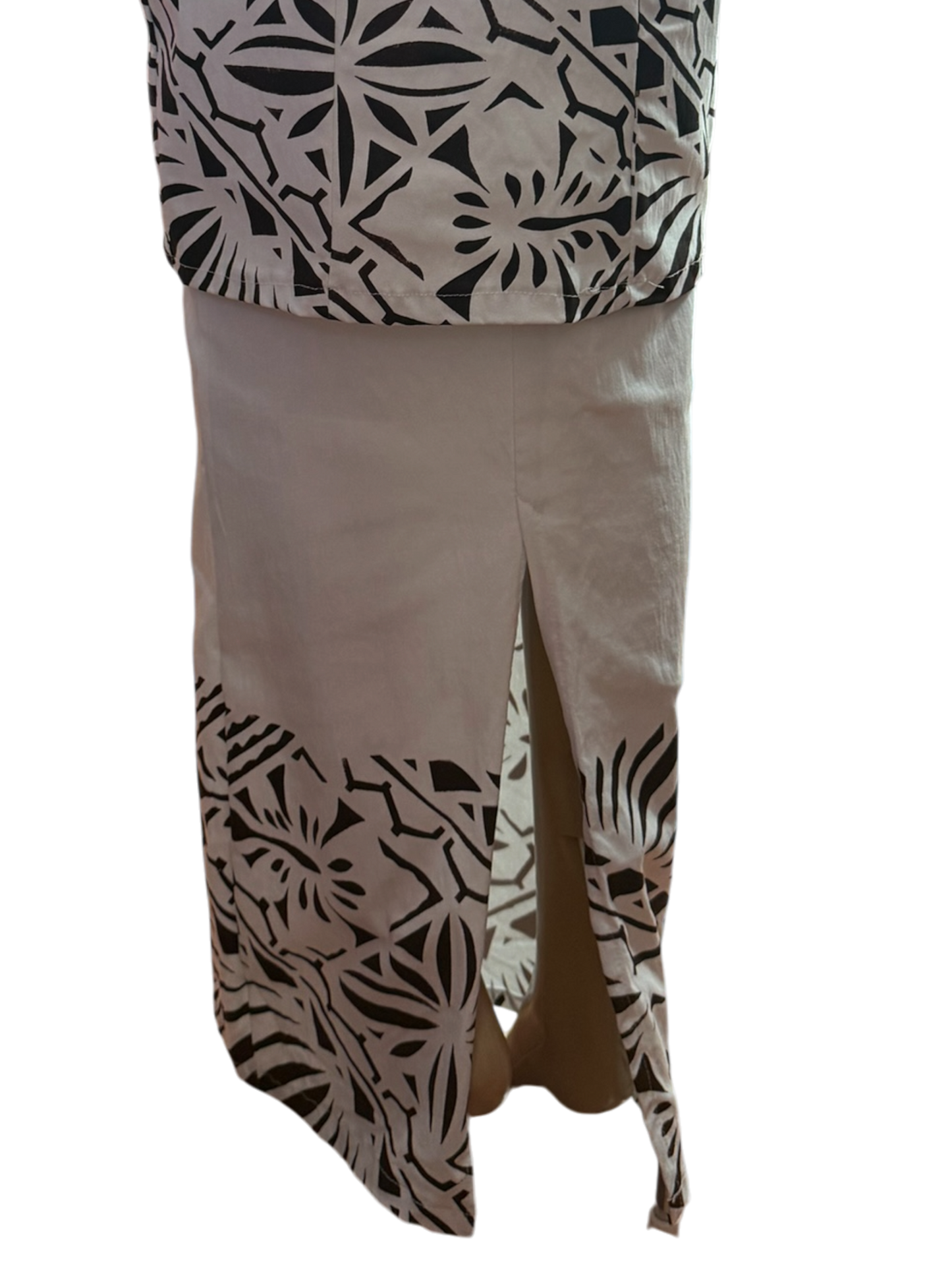 (Size 10) Hand-Painted White Puletasi