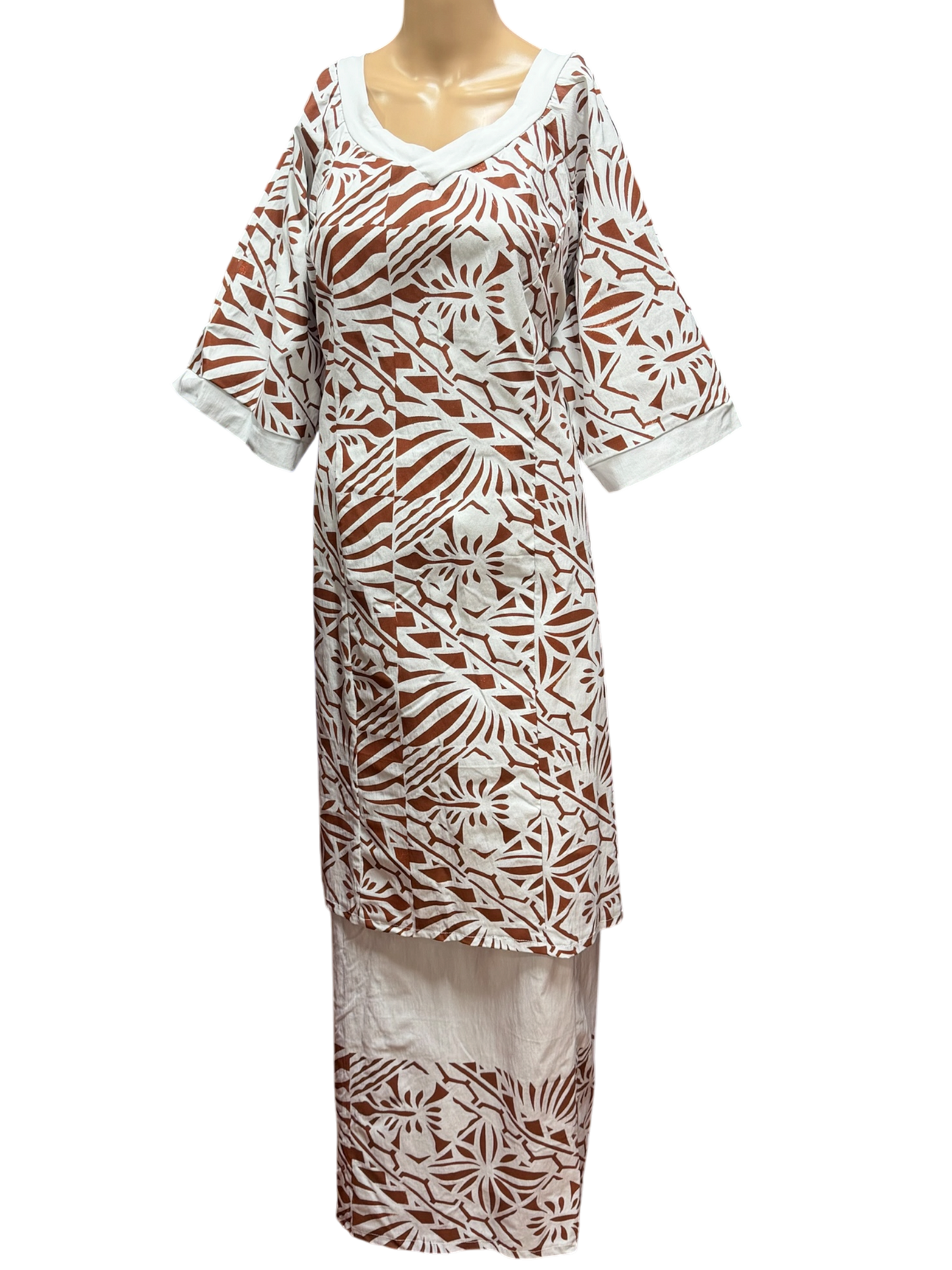 (Size 22) Hand-Painted White Puletasi