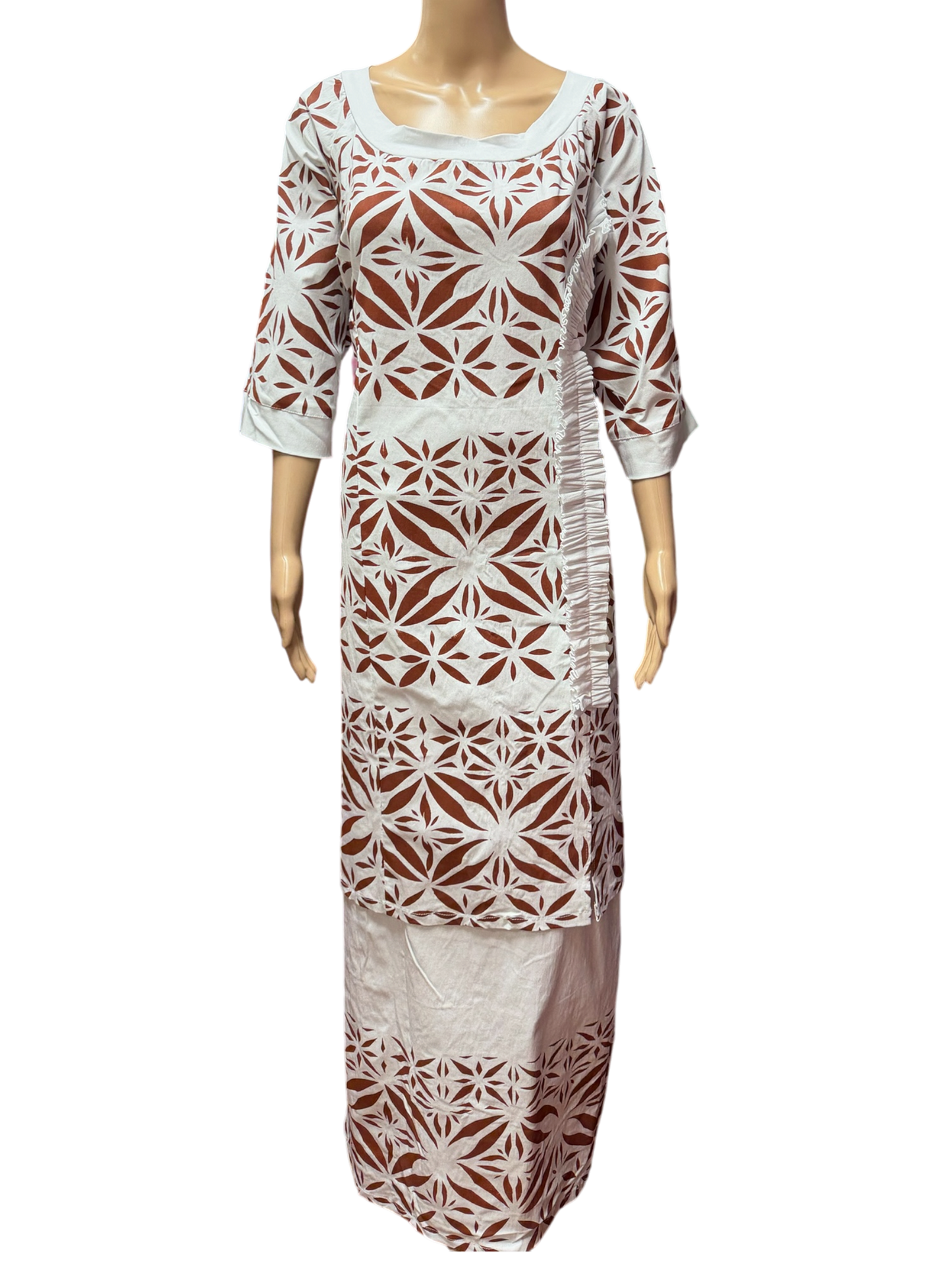 (Size 24) Hand-Painted White Puletasi