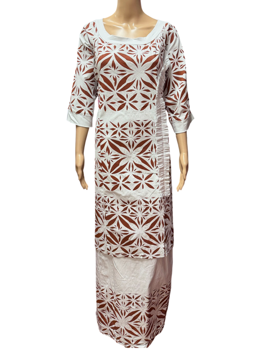 (Size 24) Hand-Painted White Puletasi