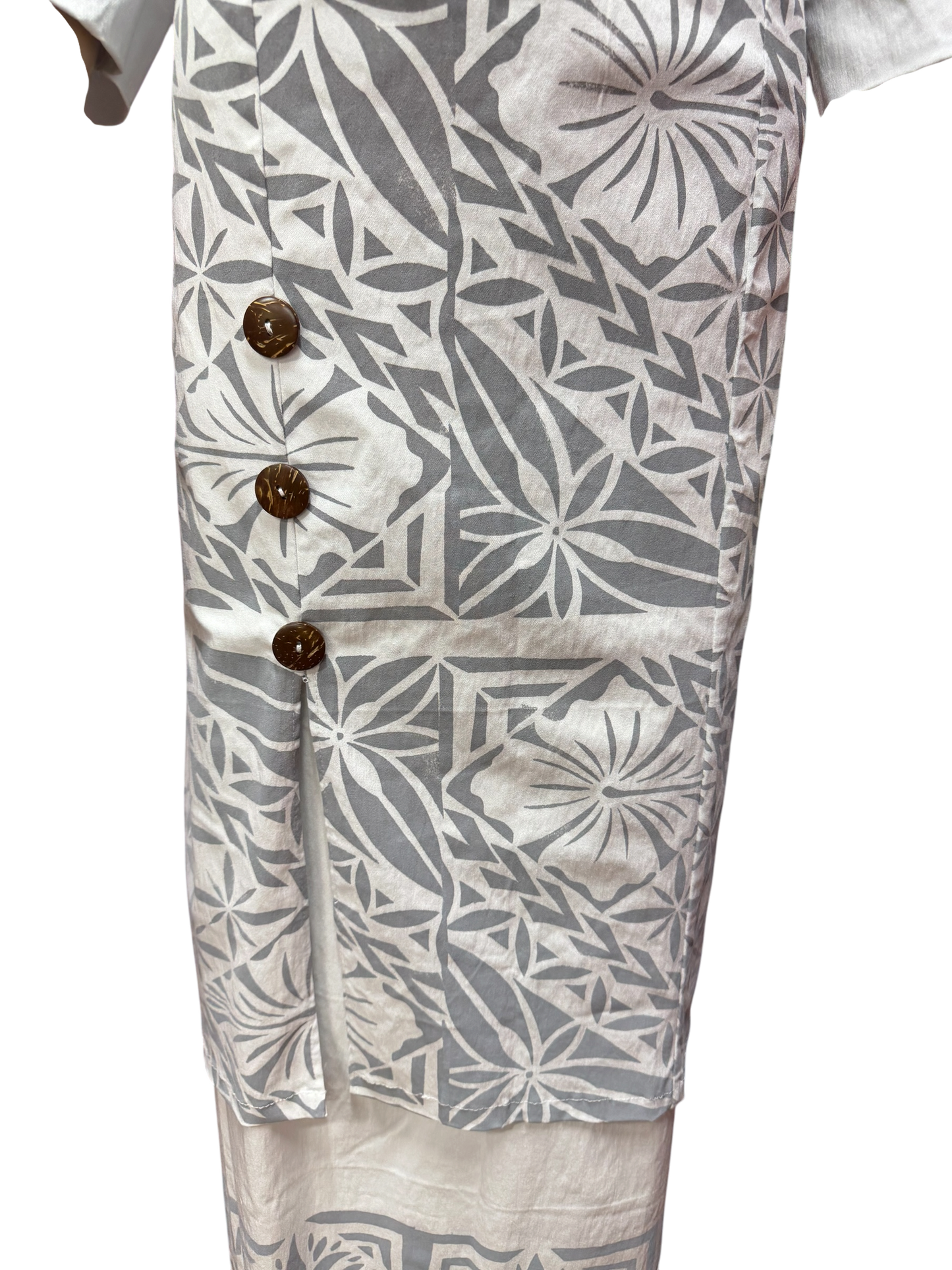 (Size 24) Hand-Painted White Puletasi